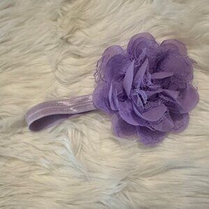 Lavender Chiffon & Lace 4" Flower on FOE Headband  7492  Handmade NWT Boutique
